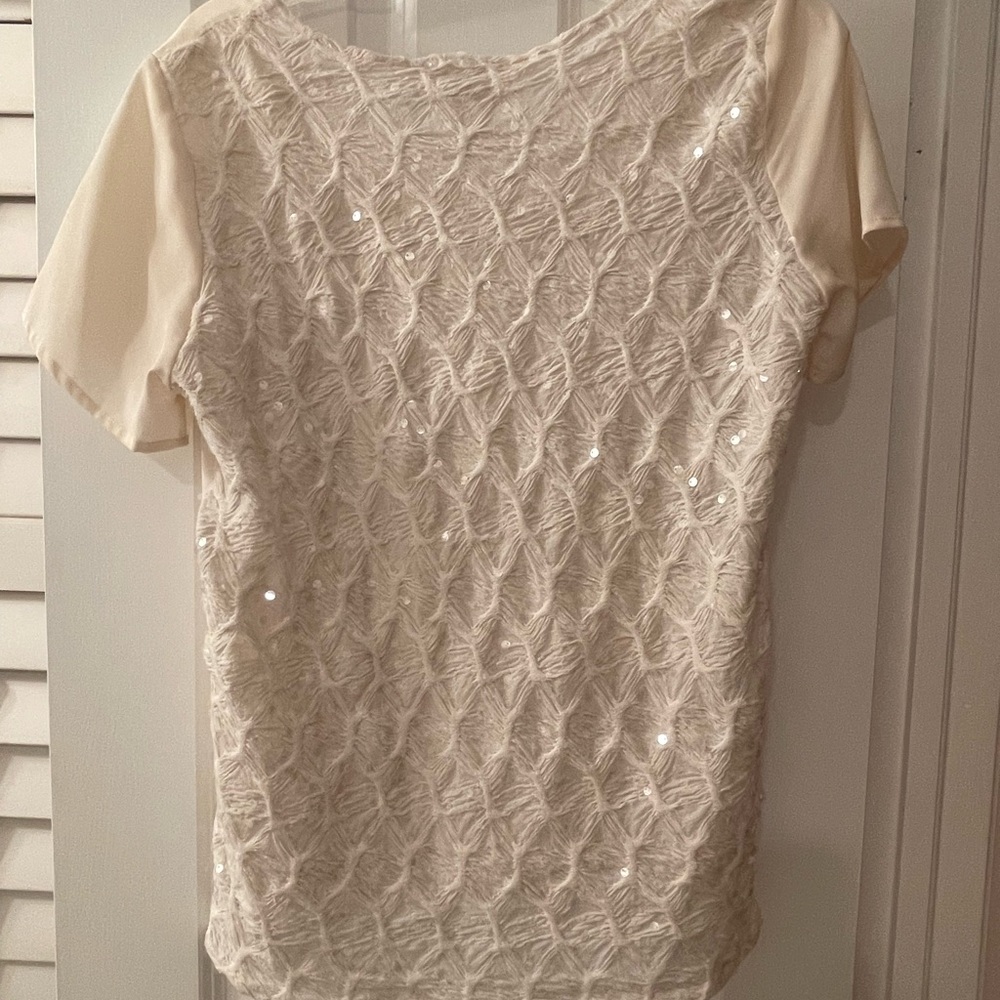 MM Couture Cream Sequin Shirt - size M